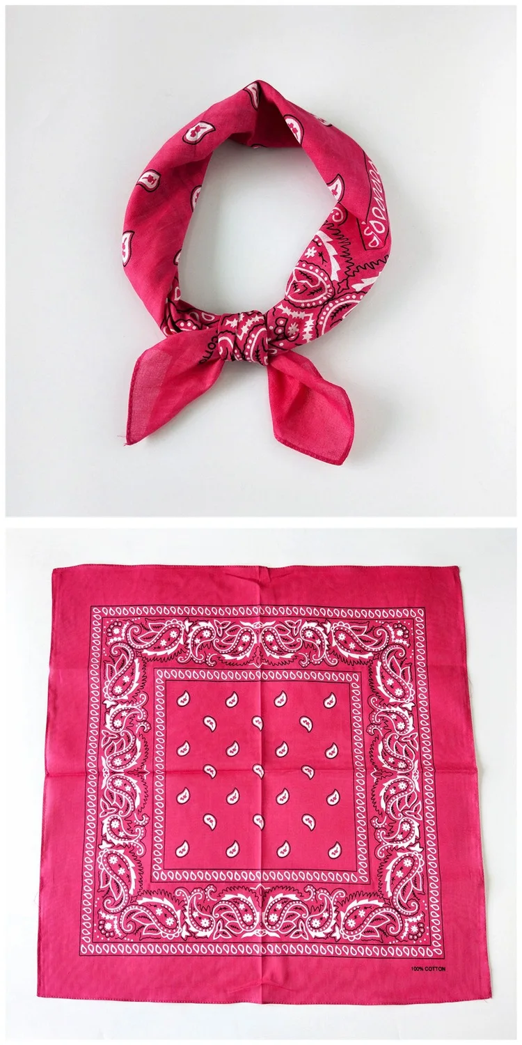 55cm*55cm Fashion Cotton Hip Hop Head Scarf Paisley Square Scarves Headwear Bandanna Hair Band Neck Wrist Wrap Band Accessories