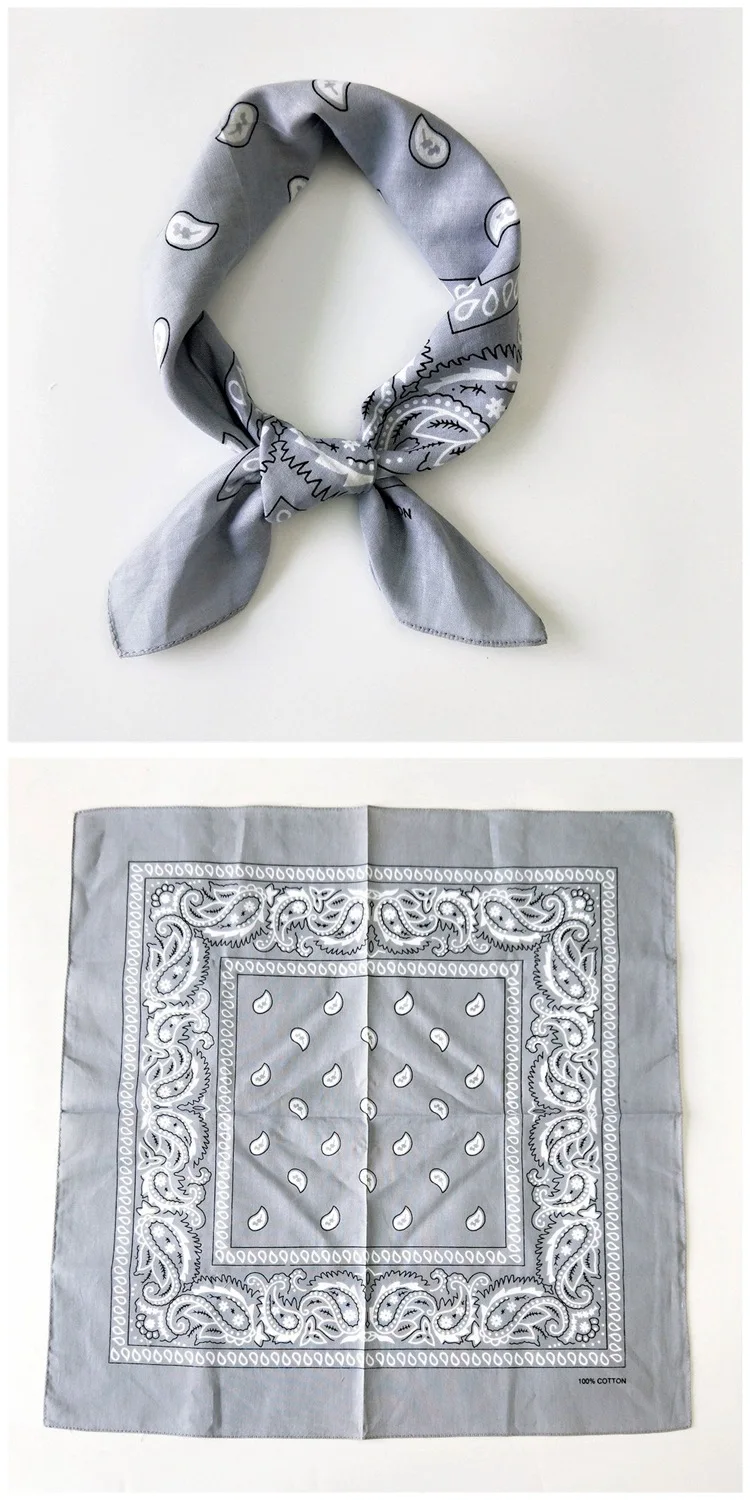 55cm*55cm Fashion Cotton Hip Hop Head Scarf Paisley Square Scarves Headwear Bandanna Hair Band Neck Wrist Wrap Band Accessories