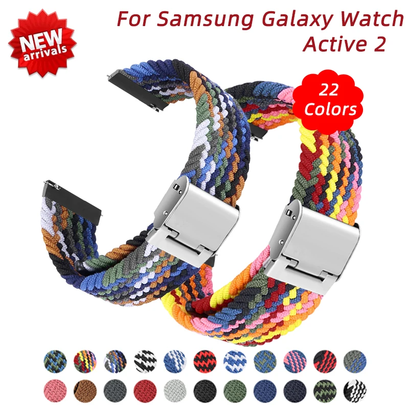 20mm 22mm Nylon Loop Strap for Samsung Galaxy Watch 7 6 5 4 40/44mm Adjustable Elastic Strap for Huawei GT5 GT4 3/4Pro Wristband