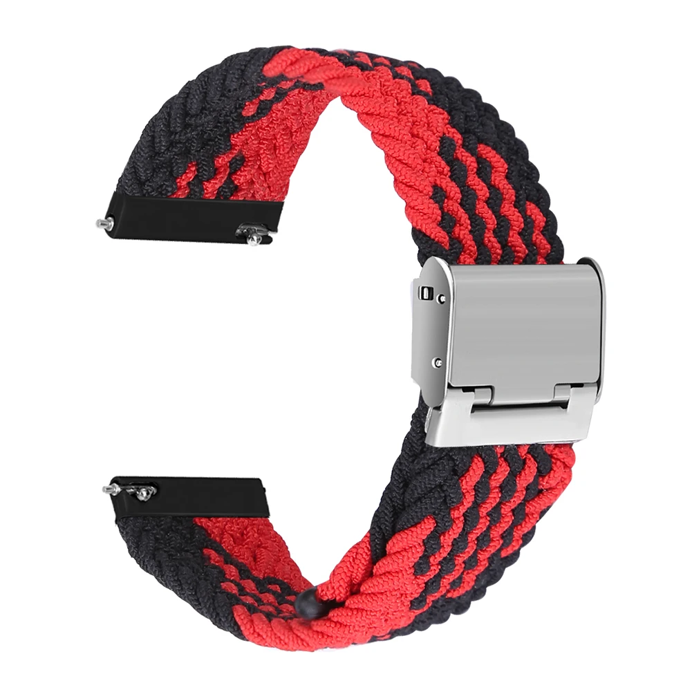 20mm 22mm Nylon Loop Strap for Samsung Galaxy Watch 7 6 5 4 40/44mm Adjustable Elastic Strap for Huawei GT5 GT4 3/4Pro Wristband