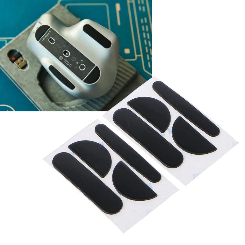 2 Sets for MX Master 3S Rounded Curved Edges Mouse Feet Mouse Skate Mouse Pads Wireless Gaming Mouse Feet Replacement