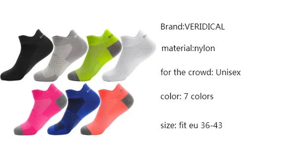 Athletic Sport Ankle Boat Socks Nylon Bright Color Outdoor Basketball Bike Running Breathable Quick-Drying No Show Travel Socks