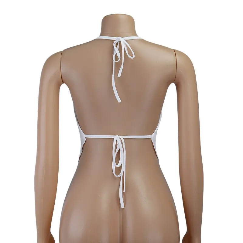 Pink Sleeveless Sexy Crop Tops Women Backless Lacing Camis Wireless Bralette Tanks Spaghetti Strap Halter Cropped Top Camisole