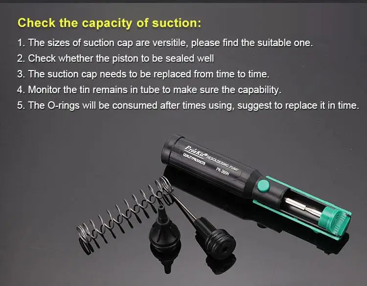 Original Pro'skit Proskit 8PK-366N-G Suction Cup Suction Gun Soldering Iron Pen Hand Tool Suction Pump Quick and Easy