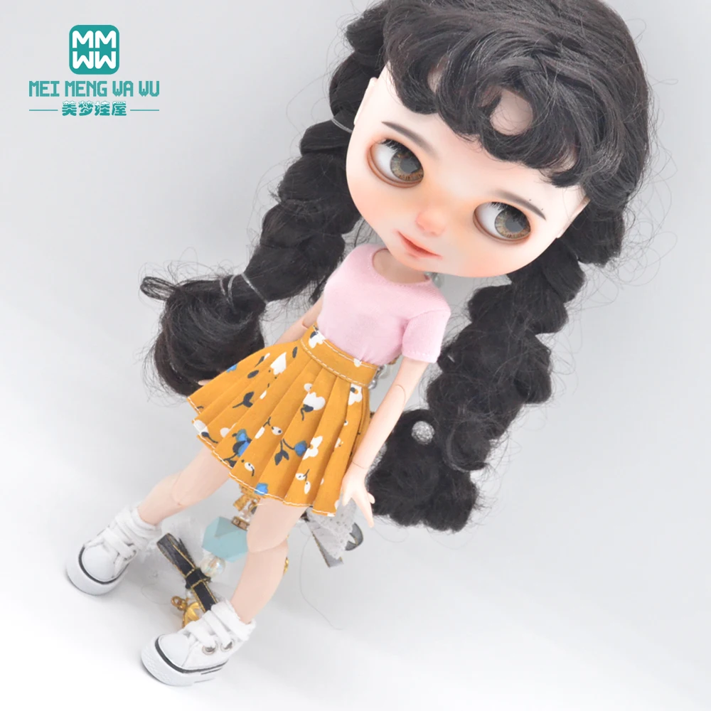Blyth Doll Clothes Fashion Three-piece Purple Wool Cardigan for Toys Azone OB23 OB24 Doll Accessories