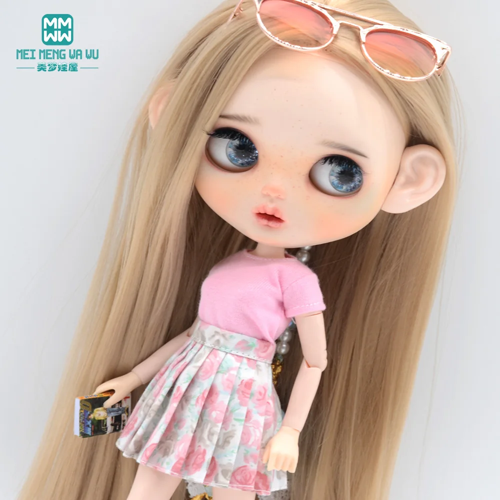 Blyth Doll Clothes Fashion Three-piece Purple Wool Cardigan for Toys Azone OB23 OB24 Doll Accessories