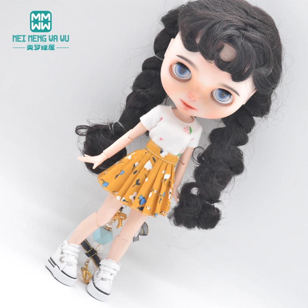 Blyth Doll Clothes Fashion Three-piece Purple Wool Cardigan for Toys Azone OB23 OB24 Doll Accessories