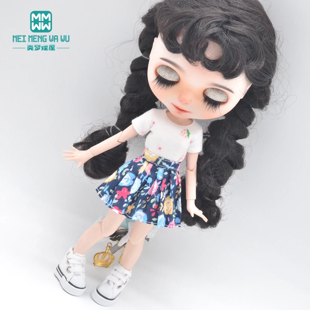 Blyth Doll Clothes Fashion Three-piece Purple Wool Cardigan for Toys Azone OB23 OB24 Doll Accessories