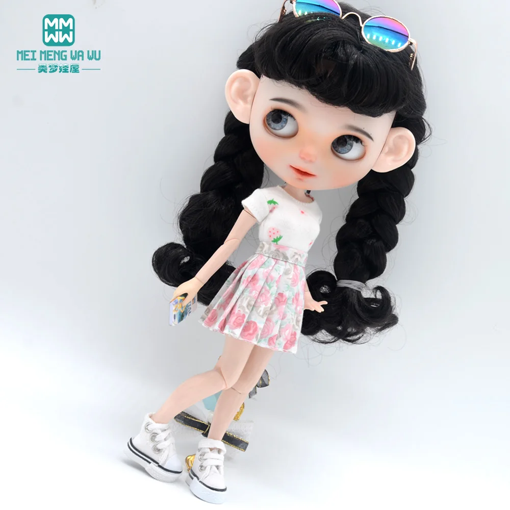 Blyth Doll Clothes Fashion Three-piece Purple Wool Cardigan for Toys Azone OB23 OB24 Doll Accessories