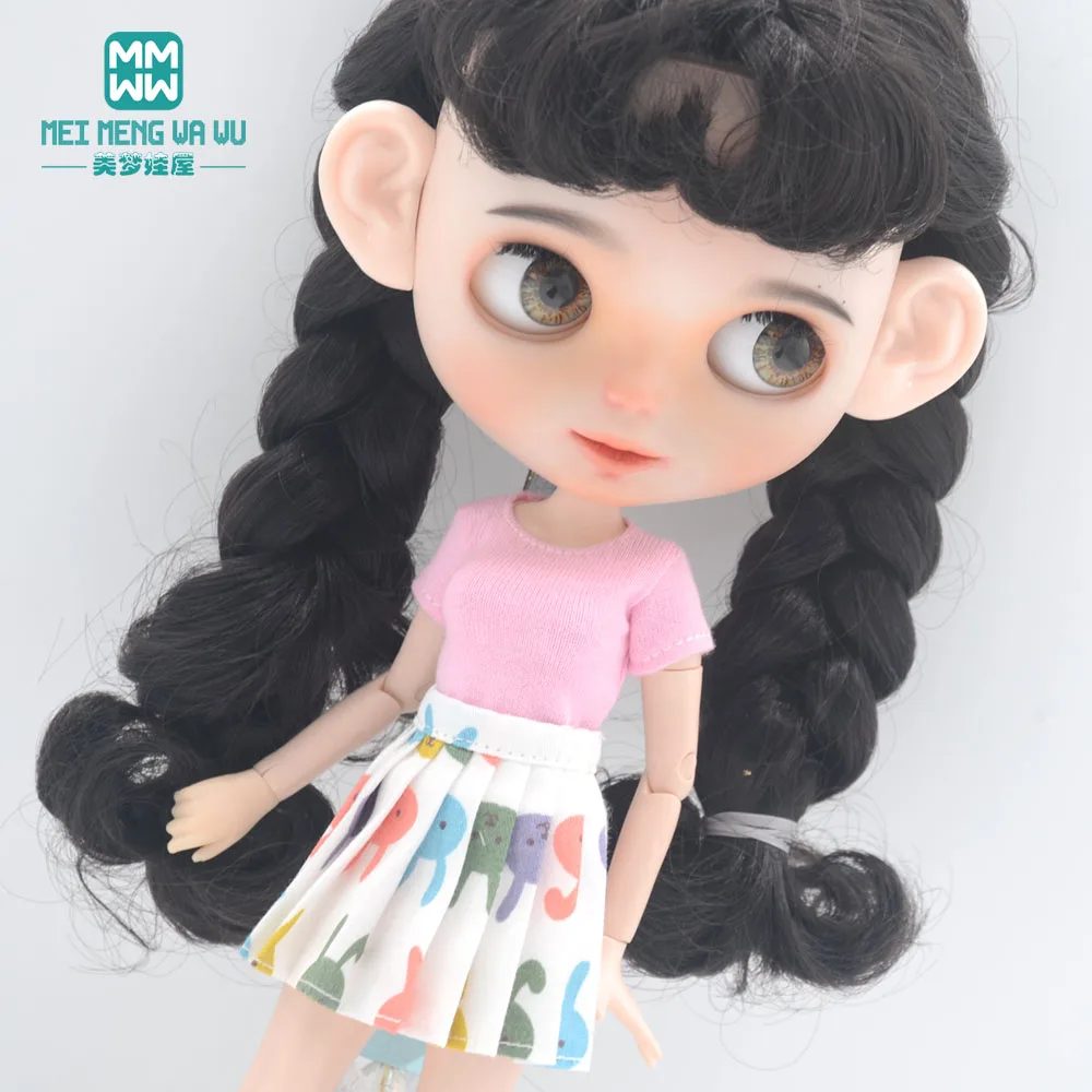 Blyth Doll Clothes Fashion Three-piece Purple Wool Cardigan for Toys Azone OB23 OB24 Doll Accessories