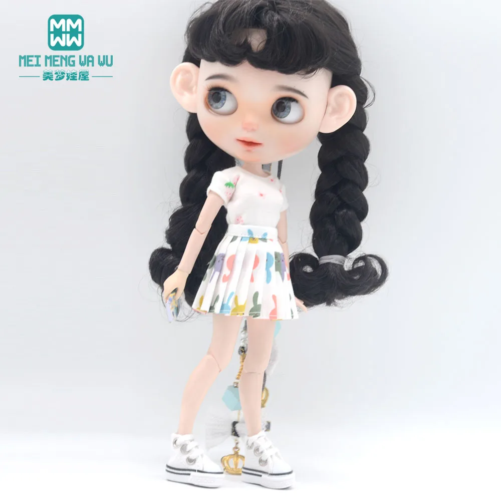Blyth Doll Clothes Fashion Three-piece Purple Wool Cardigan for Toys Azone OB23 OB24 Doll Accessories