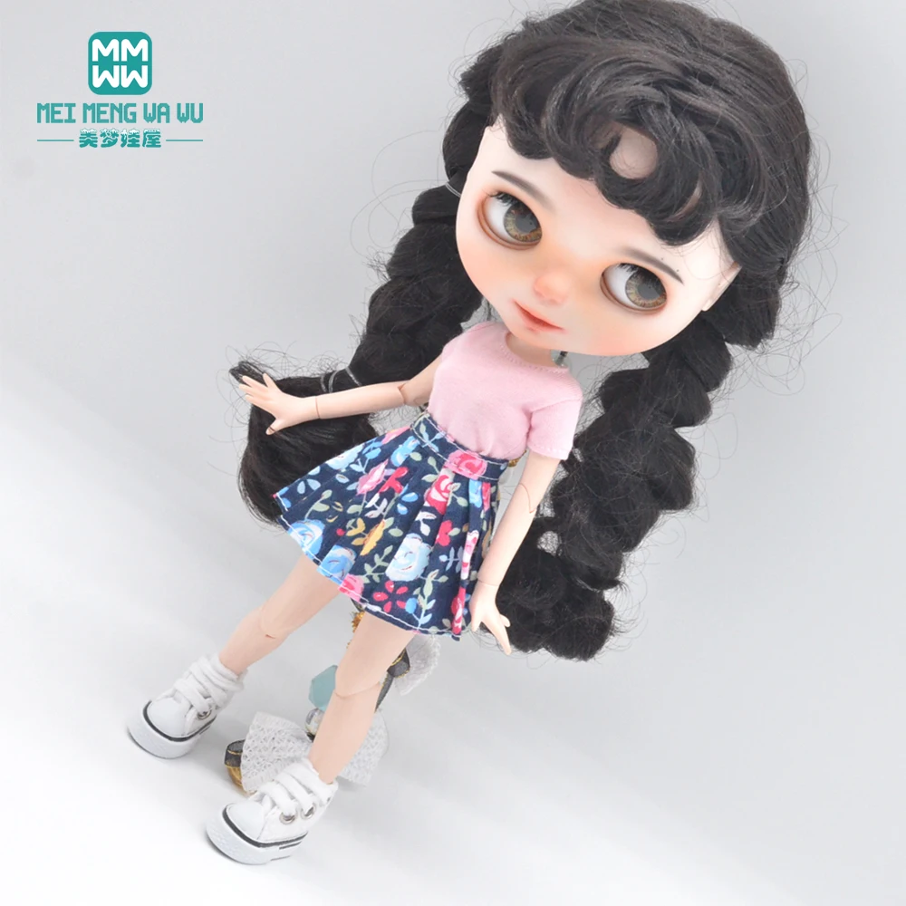 Blyth Doll Clothes Fashion Three-piece Purple Wool Cardigan for Toys Azone OB23 OB24 Doll Accessories