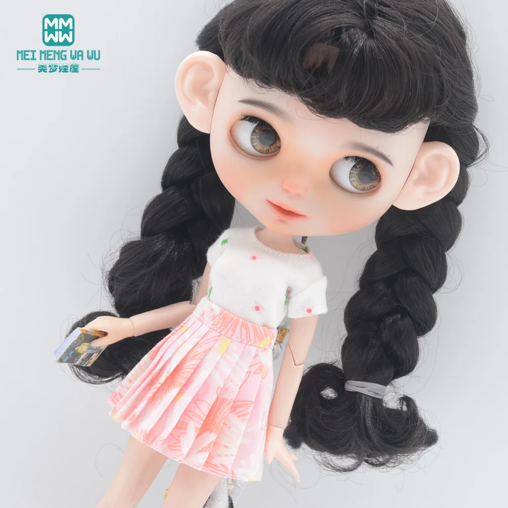 Blyth Doll Clothes Fashion Three-piece Purple Wool Cardigan for Toys Azone OB23 OB24 Doll Accessories