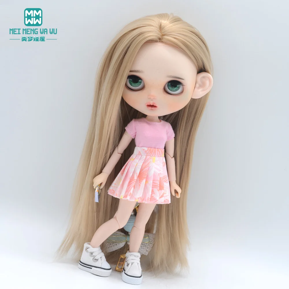 Blyth Doll Clothes Fashion Three-piece Purple Wool Cardigan for Toys Azone OB23 OB24 Doll Accessories