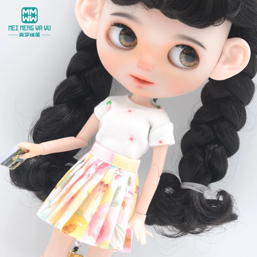 Blyth Doll Clothes Fashion Three-piece Purple Wool Cardigan for Toys Azone OB23 OB24 Doll Accessories