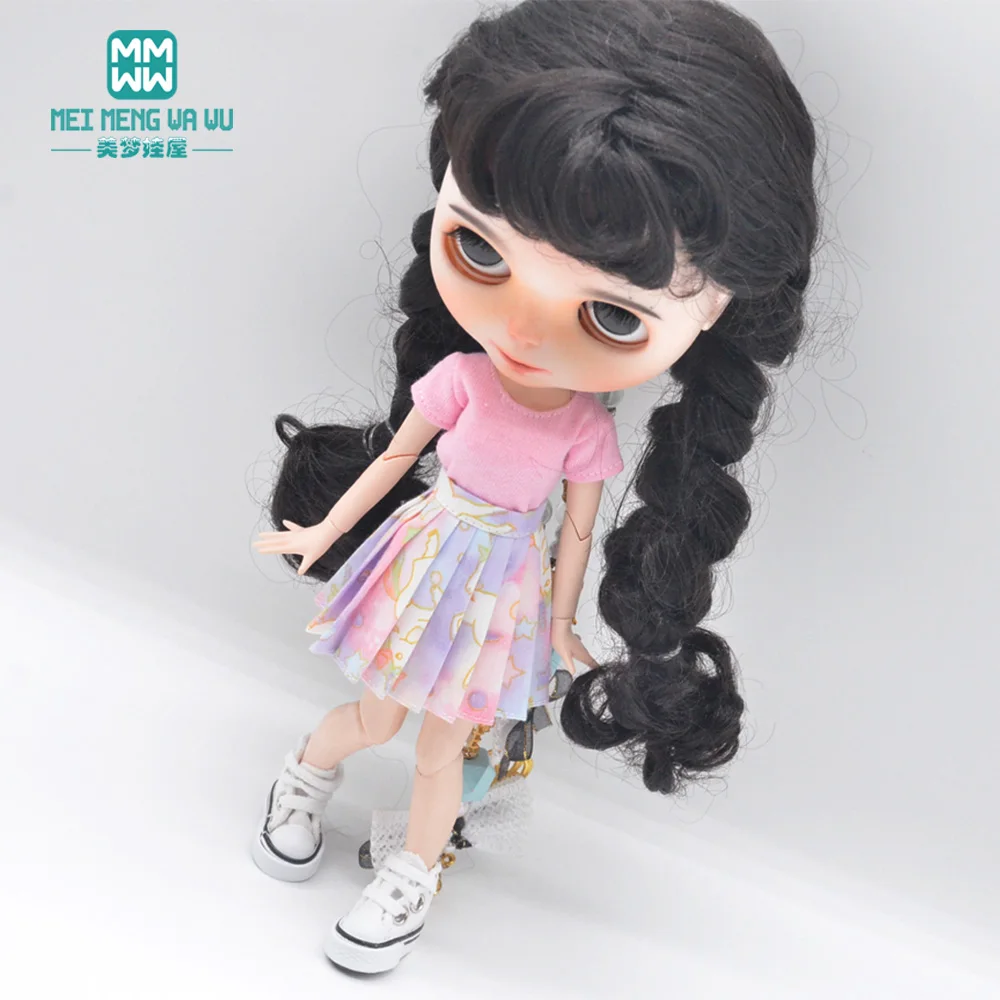 Blyth Doll Clothes Fashion Three-piece Purple Wool Cardigan for Toys Azone OB23 OB24 Doll Accessories