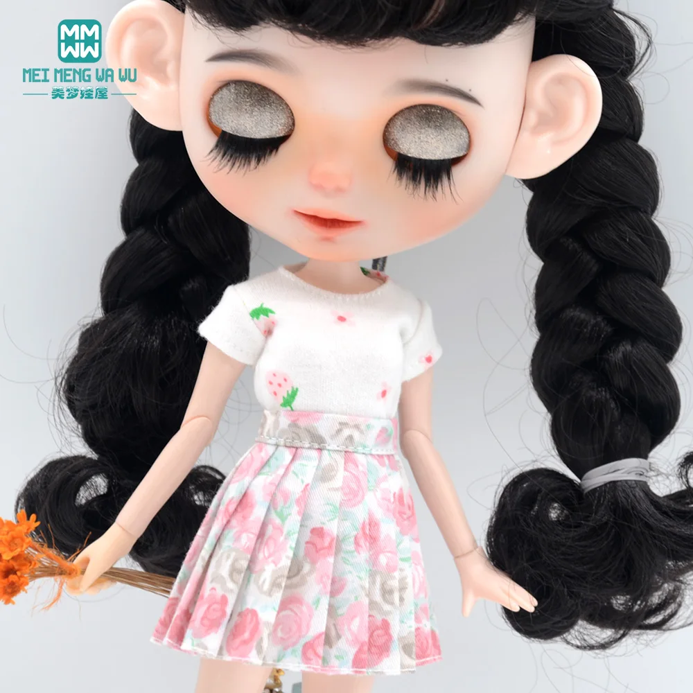 Blyth Doll Clothes Fashion Three-piece Purple Wool Cardigan for Toys Azone OB23 OB24 Doll Accessories