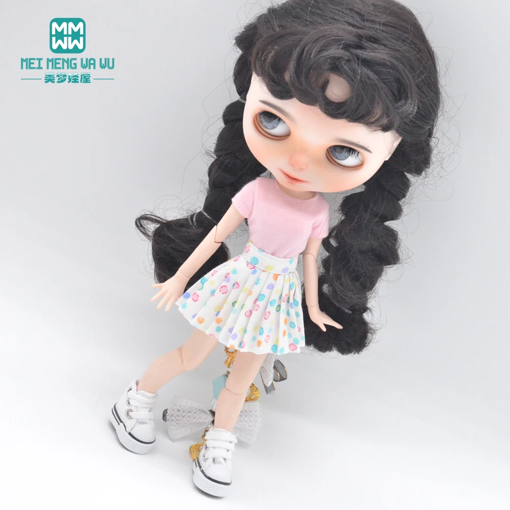 Blyth Doll Clothes Fashion Three-piece Purple Wool Cardigan for Toys Azone OB23 OB24 Doll Accessories