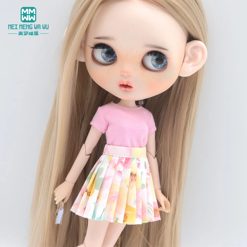 Blyth Doll Clothes Fashion Three-piece Purple Wool Cardigan for Toys Azone OB23 OB24 Doll Accessories