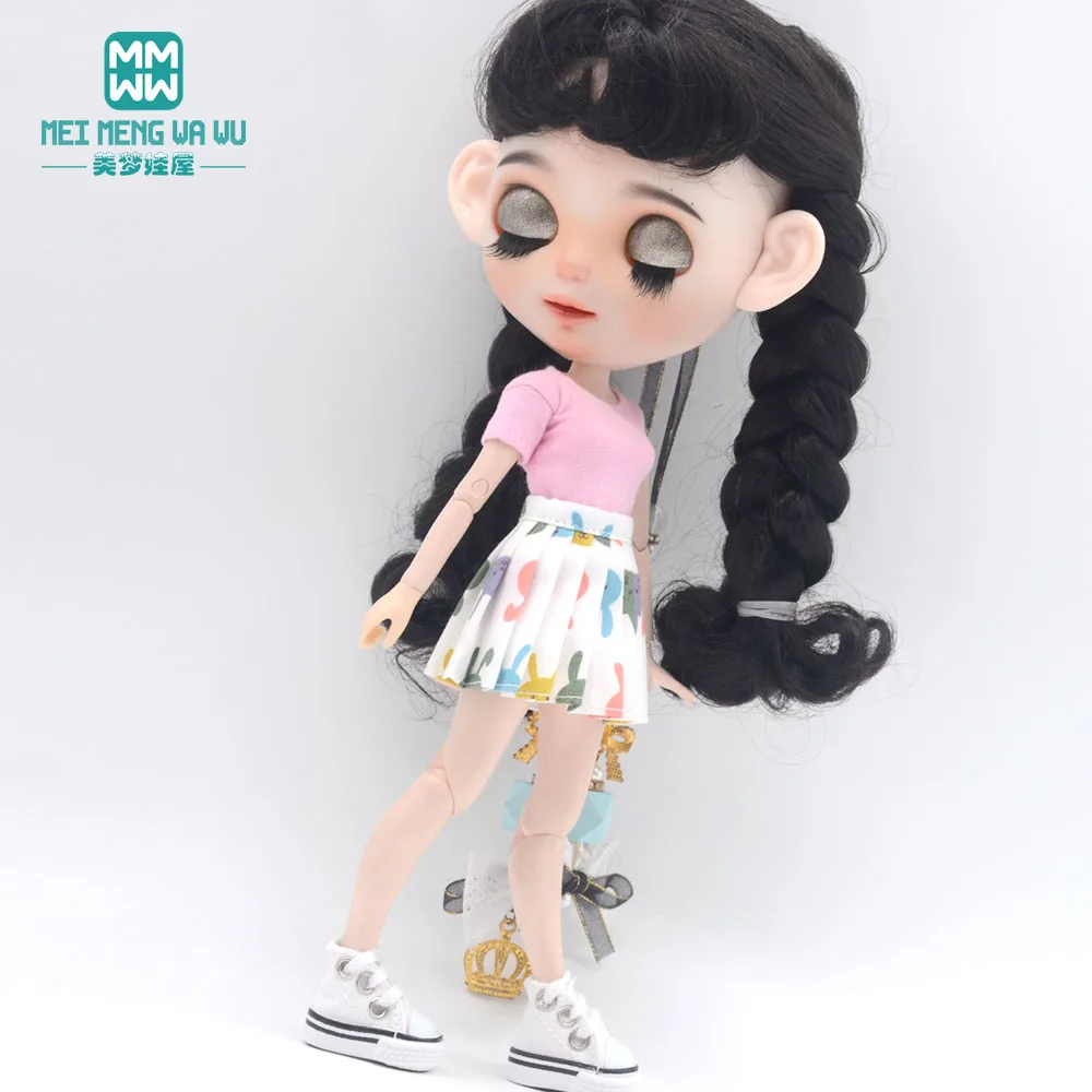 Blyth Doll Clothes Fashion Three-piece Purple Wool Cardigan for Toys Azone OB23 OB24 Doll Accessories