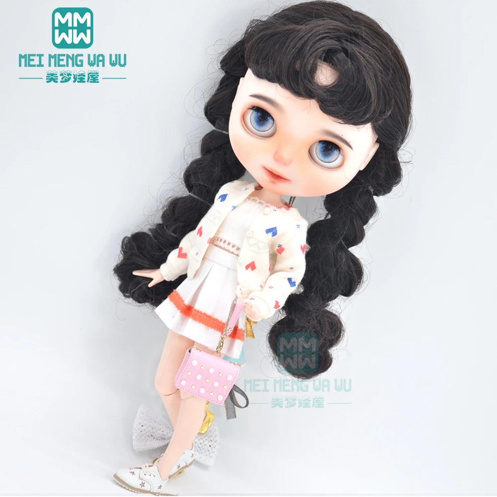 Blyth Doll Clothes Fashion Three-piece Purple Wool Cardigan for Toys Azone OB23 OB24 Doll Accessories