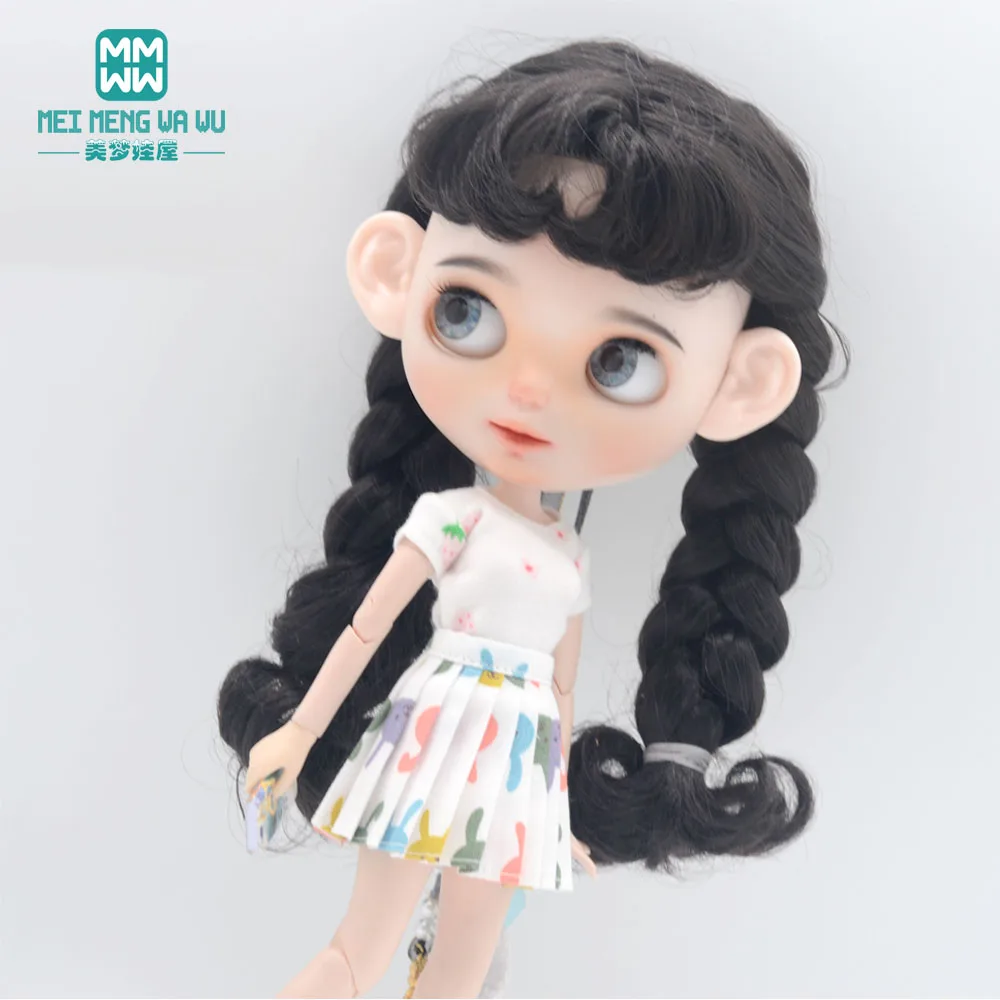 Blyth Doll Clothes Fashion Three-piece Purple Wool Cardigan for Toys Azone OB23 OB24 Doll Accessories