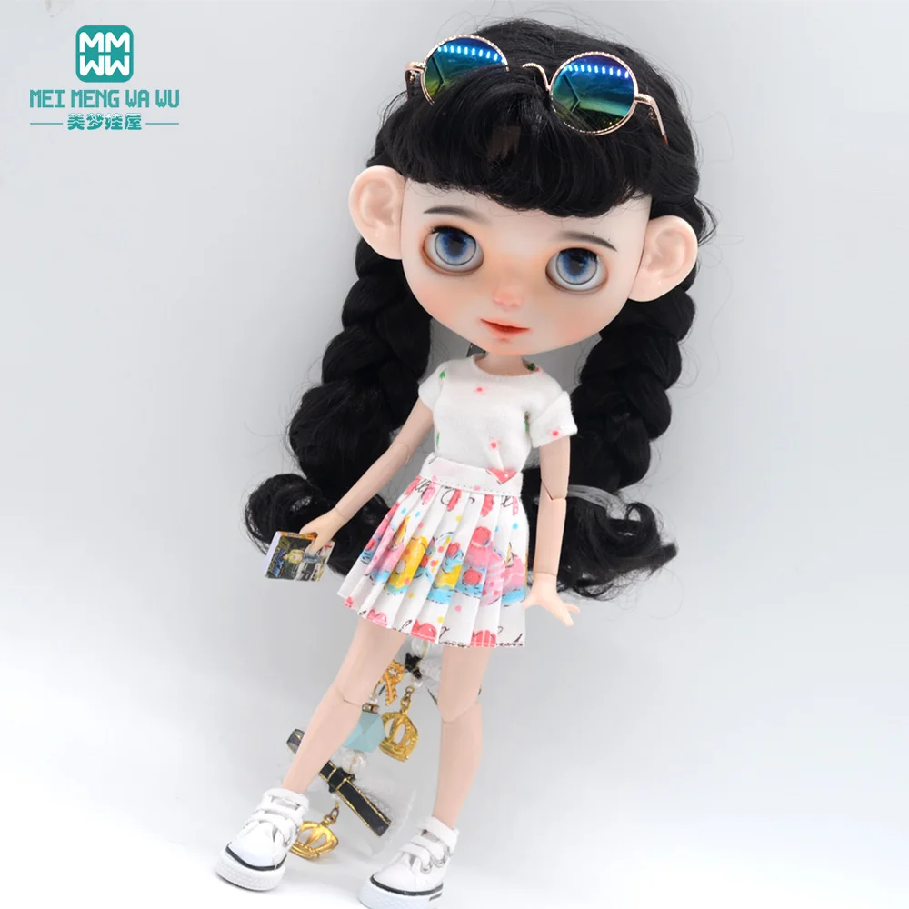 Blyth Doll Clothes Fashion Three-piece Purple Wool Cardigan for Toys Azone OB23 OB24 Doll Accessories