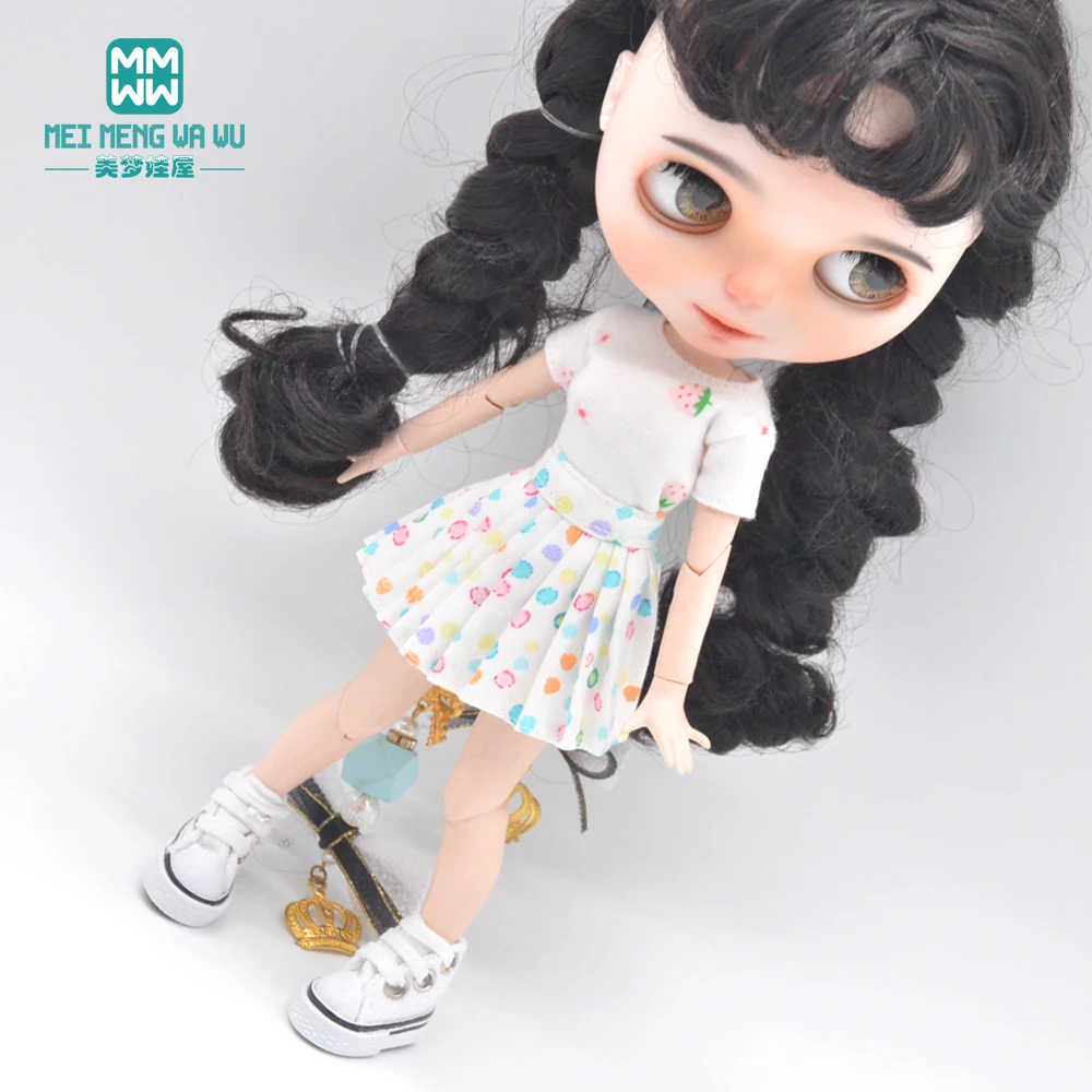 Blyth Doll Clothes Fashion Three-piece Purple Wool Cardigan for Toys Azone OB23 OB24 Doll Accessories