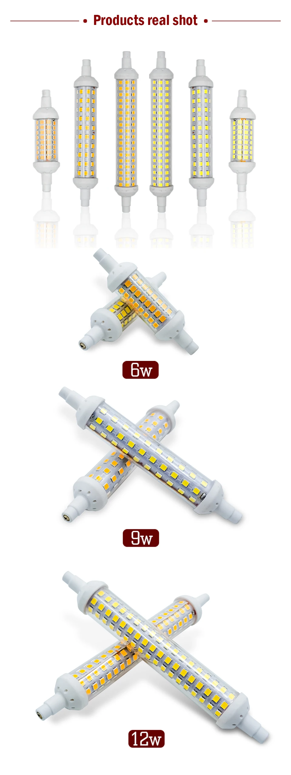 R7S LED 78mm 118mm 135mm Light Bulb 6w 9w 12w SMD 2835 Lampada Led Lamp 220V-240V Corn Light Energy Saving Replace Halogen Light