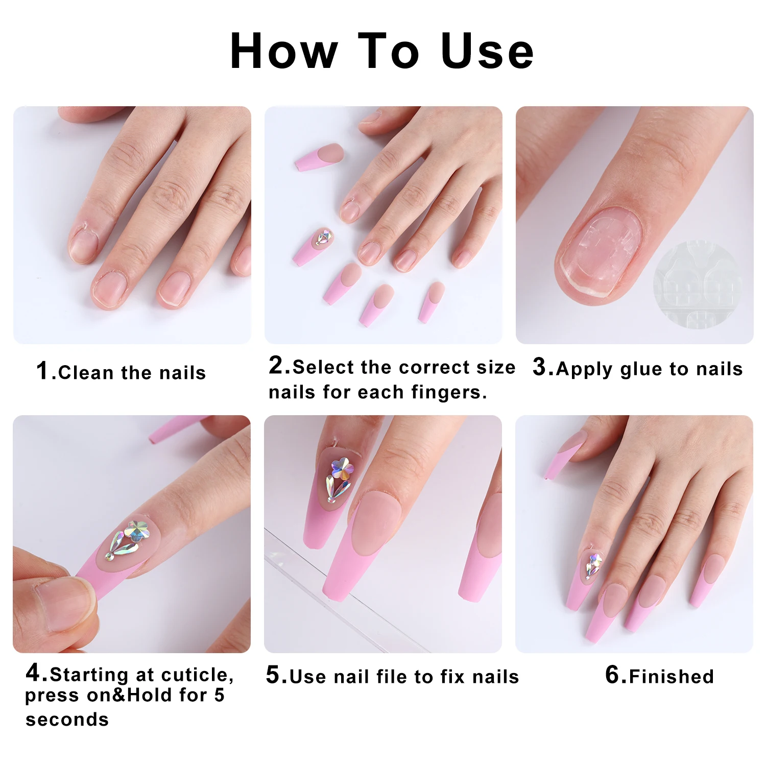 24Pcs Naked Pink French White Side False Nails Short Simple Nail Beauty Press on Fake Nails Full Cover Artificial Nails Tips
