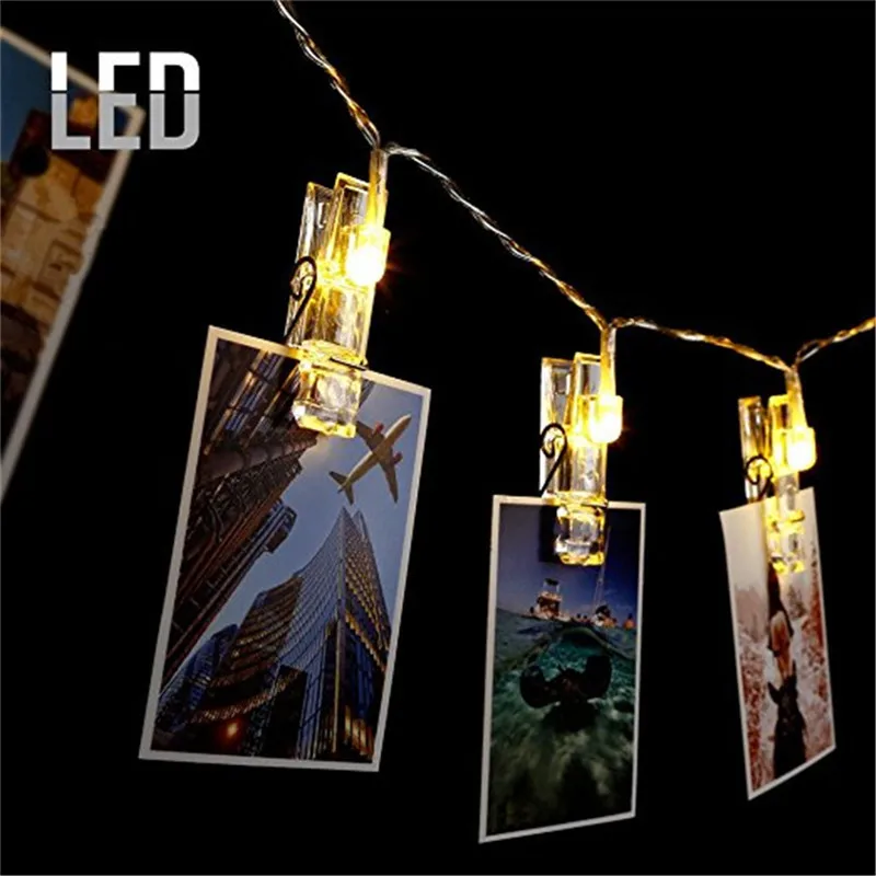 1.5M 3M 6M Photo Clip Holder LED String Lights For Christmas New Year Party Wedding Home Decoration Fairy Lights Battery