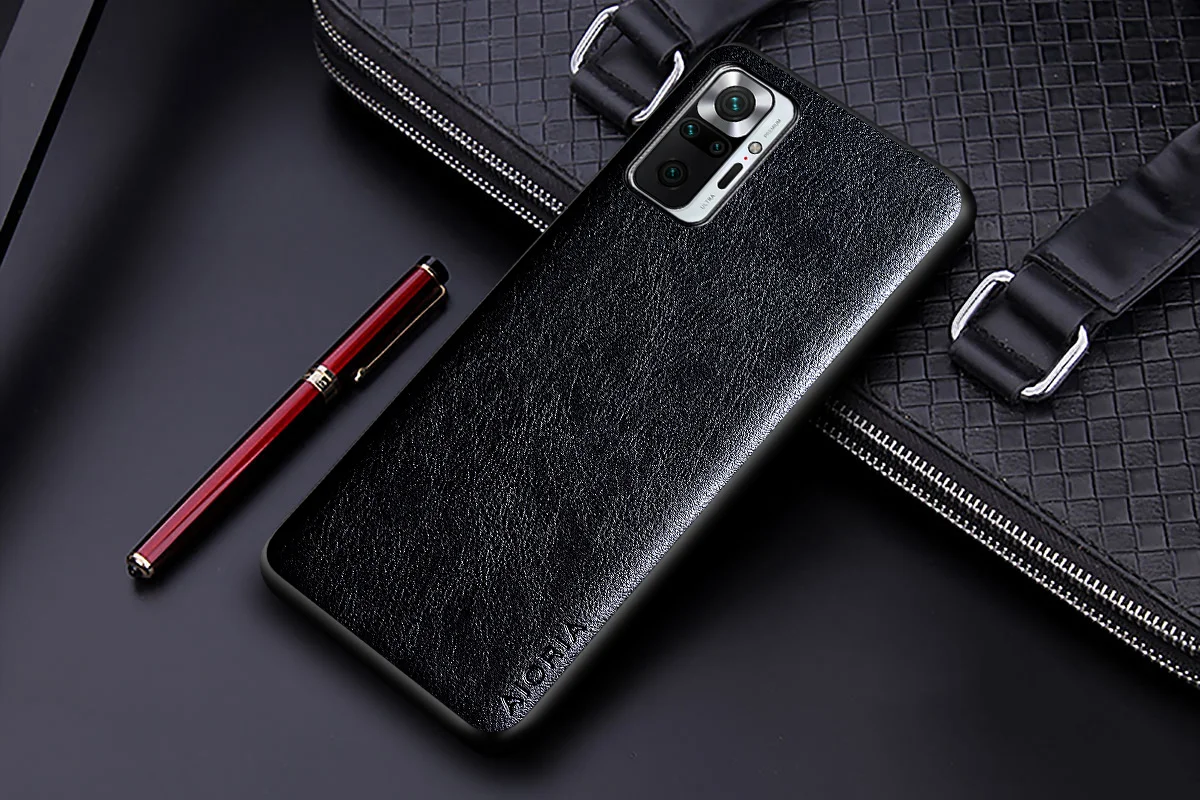 Luxury leather Case for Xiaomi Redmi Note 10 Pro Max 10S 10 Lite 5G Business solid color design cover for redmi note 10s case