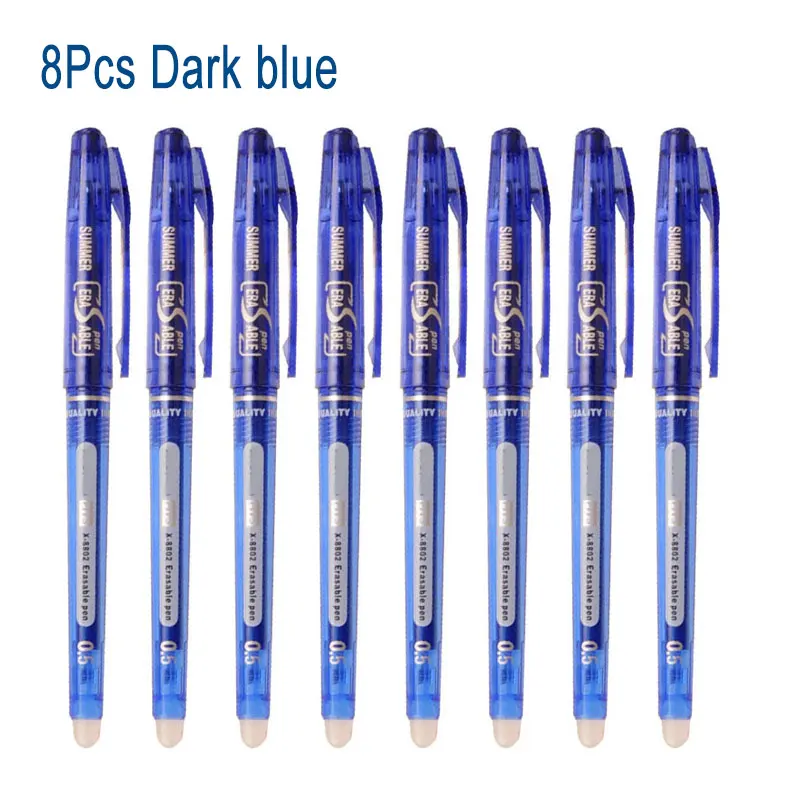 DELVTCH Erasable Gel Pen 0.7mm 0.5mm Bullet Tip Blue Black Red Color Ink Refill Rods Writing Drawing Painting Washable Handle