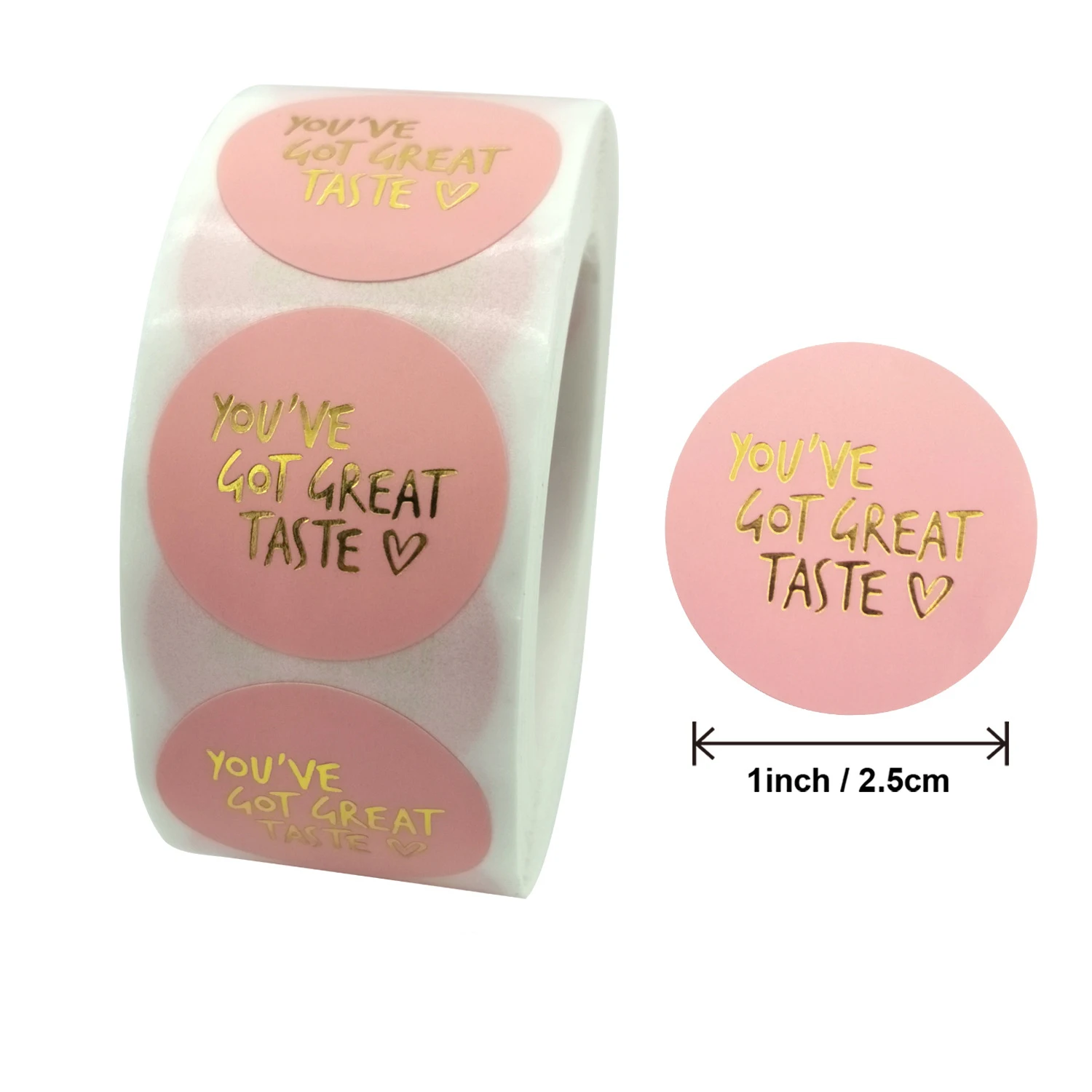500pcs Pink Black You've Got Great Taste Stickers Gold Foil Business Thank You Stickers Shipping Labels Handmade Gift Sealing