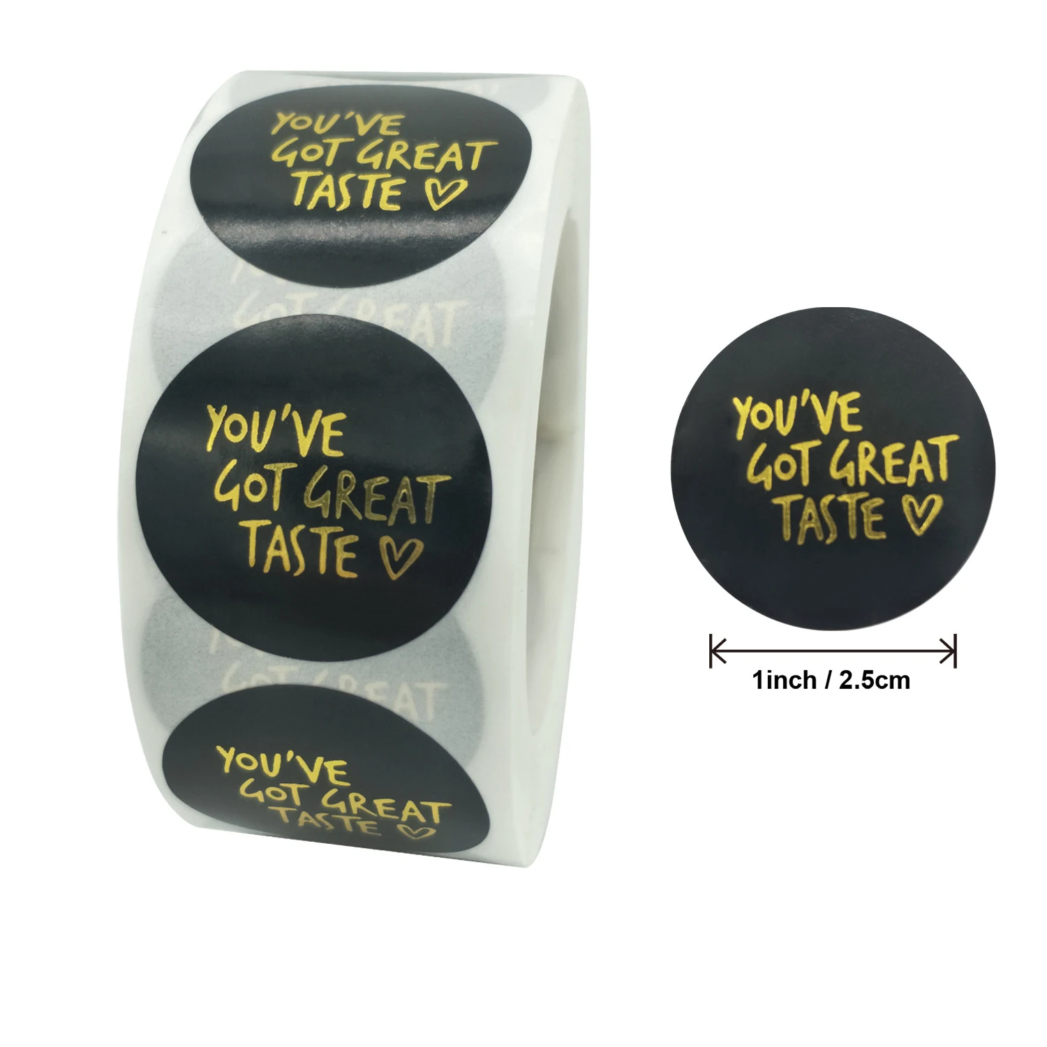 500pcs Pink Black You've Got Great Taste Stickers Gold Foil Business Thank You Stickers Shipping Labels Handmade Gift Sealing