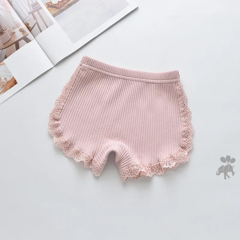 Children's Clothing Summer Girls Three-quarter Pants Little Girls Baby Girls Kids Side Lace Cotton Anti-glare Shorts KF949