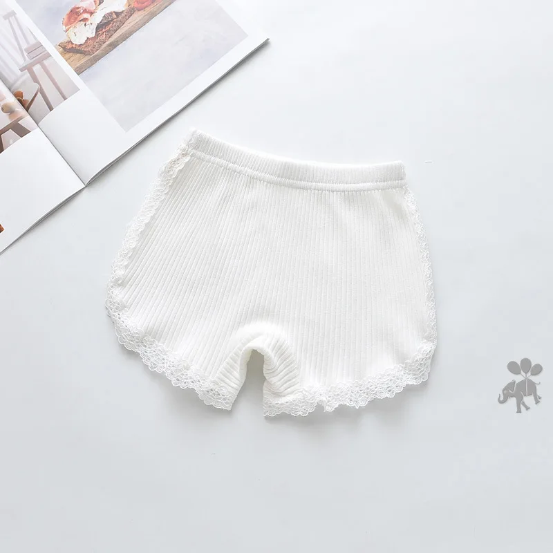 Children's Clothing Summer Girls Three-quarter Pants Little Girls Baby Girls Kids Side Lace Cotton Anti-glare Shorts KF949