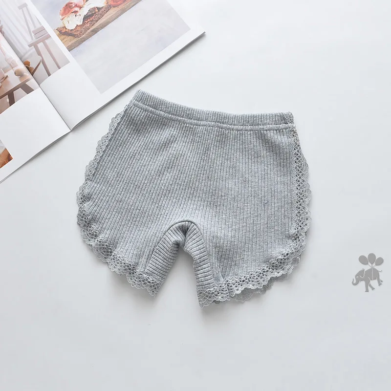 Children's Clothing Summer Girls Three-quarter Pants Little Girls Baby Girls Kids Side Lace Cotton Anti-glare Shorts KF949