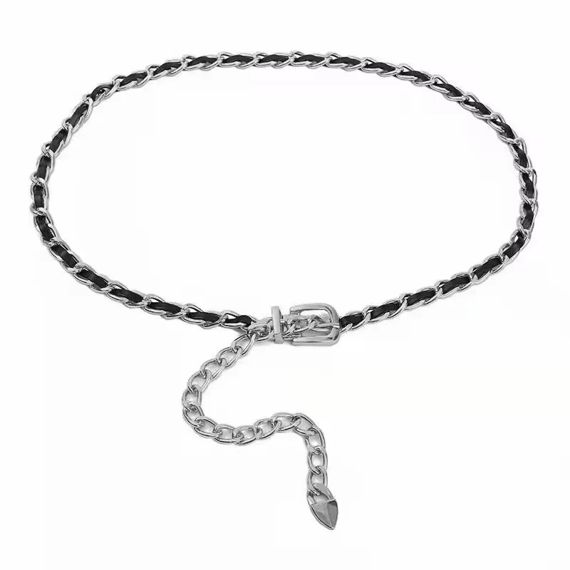 Metal Chain Belts for Women Waistbands Long Tassel for Suitable Jeans Suit Dress Waist Belt Luxury Brand Designer