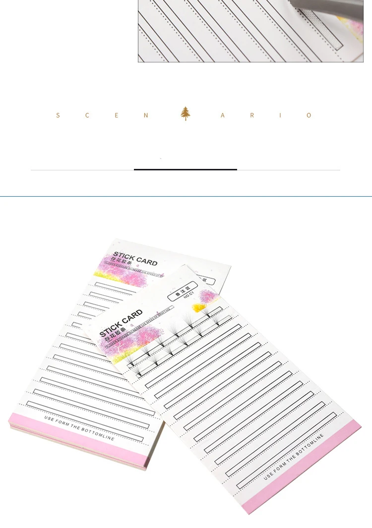 10Pcs Grafting Blossom Stick Eyelash Extension Storage Card Grafted Premade Fans Volume Lash Sticky Strip Tape False Eyelashes