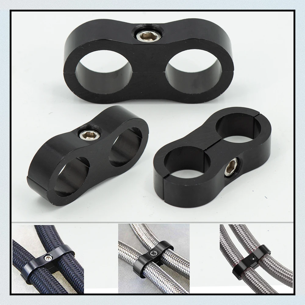1Pcs Universal AN4 AN6 AN8 AN10 Billet Oil Fuel Water Hose Tube Seprator Divider Clamp aluminum line separator