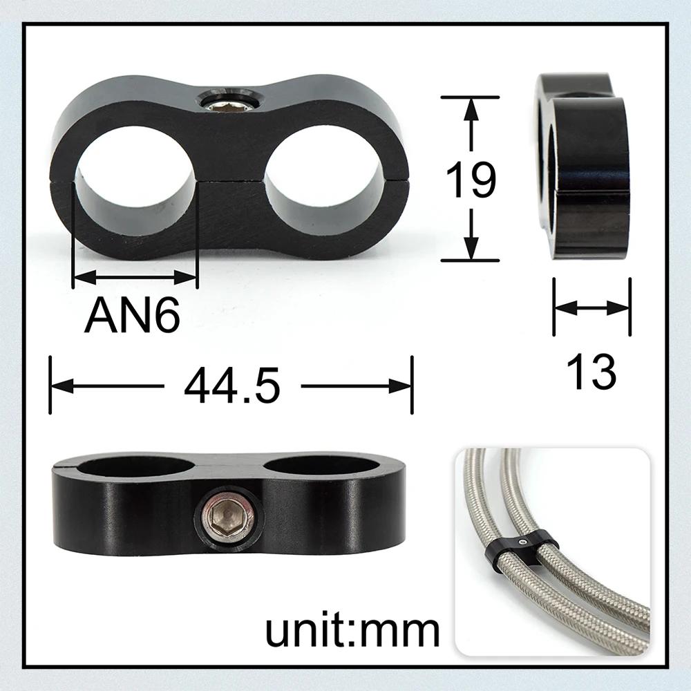 1Pcs Universal AN4 AN6 AN8 AN10 Billet Oil Fuel Water Hose Tube Seprator Divider Clamp aluminum line separator