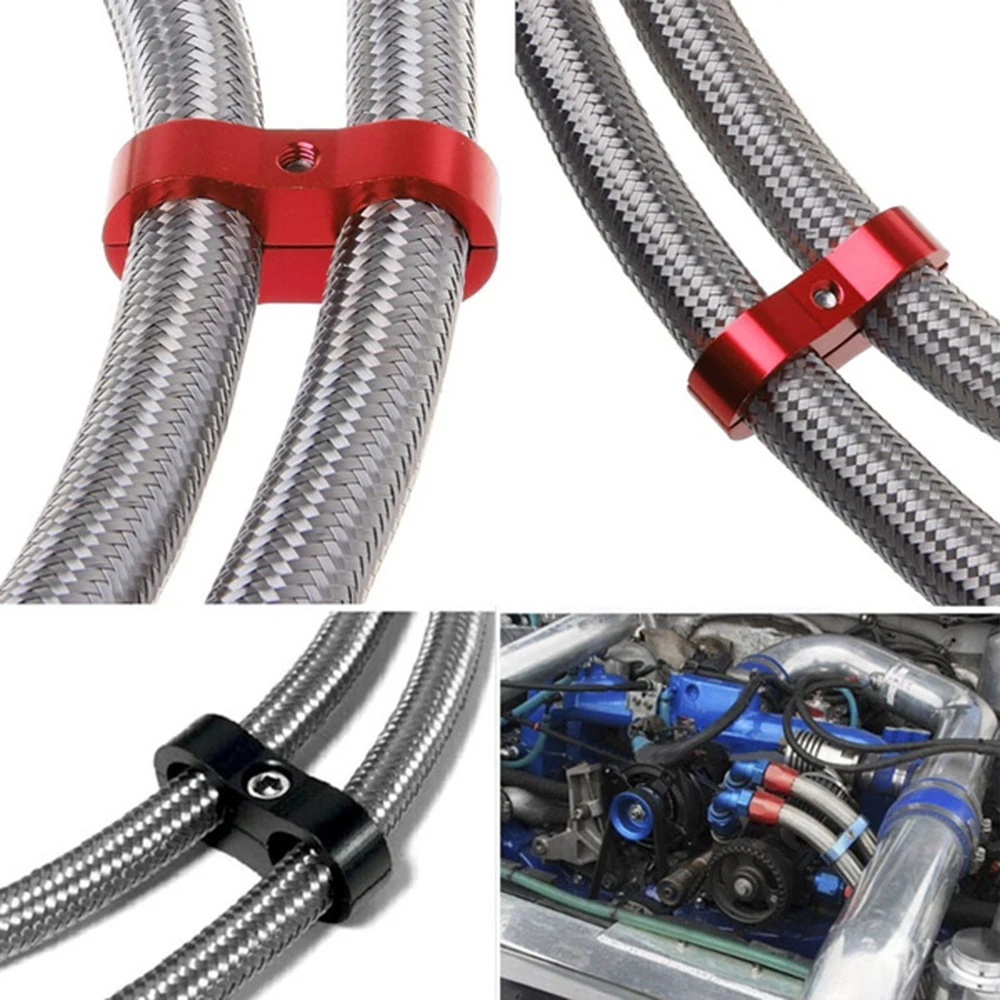 1Pcs Universal AN4 AN6 AN8 AN10 Billet Oil Fuel Water Hose Tube Seprator Divider Clamp aluminum line separator