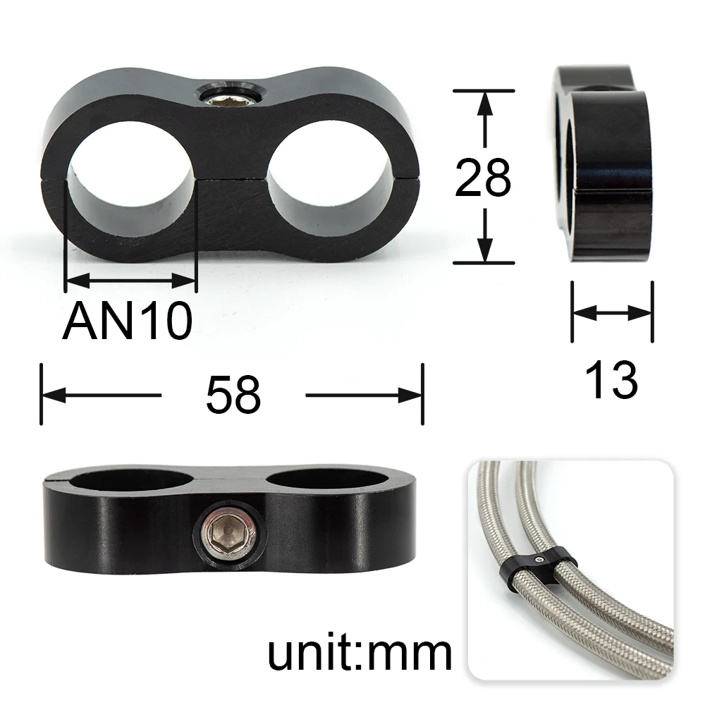 1Pcs Universal AN4 AN6 AN8 AN10 Billet Oil Fuel Water Hose Tube Seprator Divider Clamp aluminum line separator