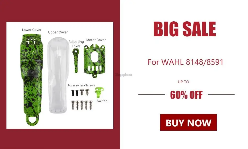 For WAHL 8148/8591 Electric Hair Clippers Accessories DIY Modification Shell Black Outer Cover G0407