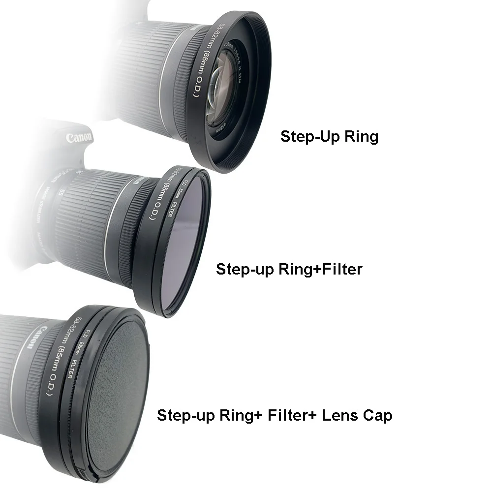 For 95mm Matte Box or 86mm Filter Matte Box Adapter Lens Filter Step Up Ring 46/49/52/55/58/62/67/72/77/82mm-86mm (95mm O.D)
