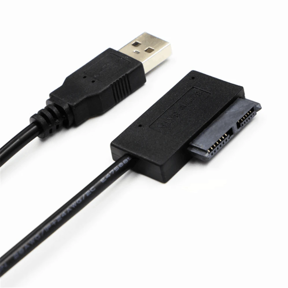 PzzPss USB 2.0 to Mini Sata II 7+6 13Pin Adapter Converter Cable For Laptop CD/DVD ROM Slimline Drive Converter HDD Caddy