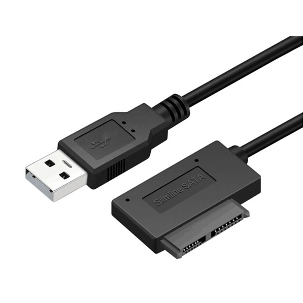 PzzPss USB 2.0 to Mini Sata II 7+6 13Pin Adapter Converter Cable For Laptop CD/DVD ROM Slimline Drive Converter HDD Caddy