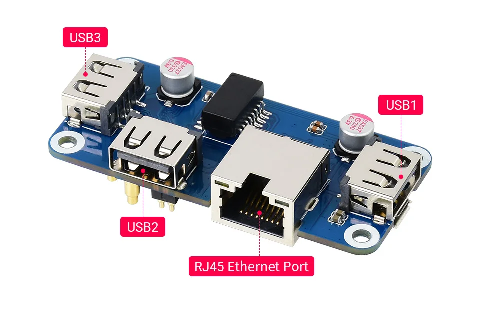 Raspberry Pi PoE Ethernet USB HUB HAT 3 X USB 2.0 Ports RJ45 802.3af RTL8152B Compatible for Raspberry Pi Zero W WH 1.3