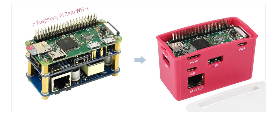 Raspberry Pi PoE Ethernet USB HUB HAT 3 X USB 2.0 Ports RJ45 802.3af RTL8152B Compatible for Raspberry Pi Zero W WH 1.3